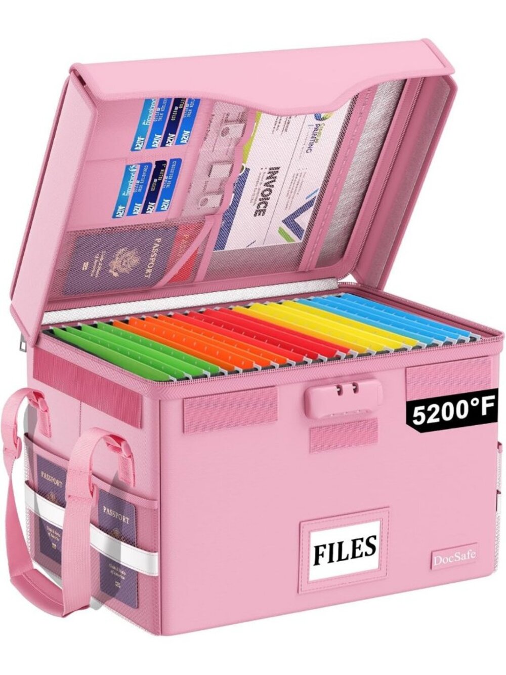 Fireproof Document Box with Lock | Portable File Organizer for Home & Office